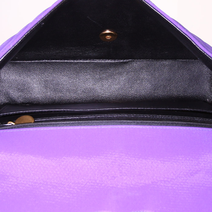Borsa Chanel Timeless in tela trapuntata viola - Detail D2