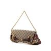 Pochette Gucci Mors in tela monogram grigia con decoro di borchie e pelle marrone - 00pp thumbnail