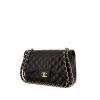 Chanel Timeless jumbo handbag in black grained leather - 00pp thumbnail