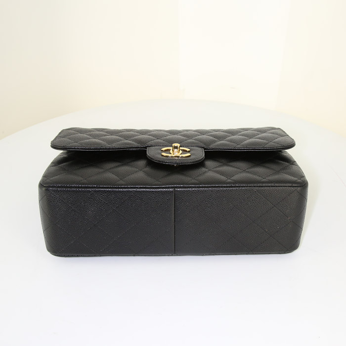 Borsa Chanel Timeless jumbo in pelle martellata nera - Detail D5
