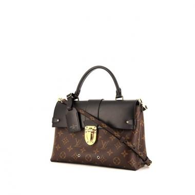 Louis Vuitton One Handle shoulder bag in brown monogram canvas and black leather