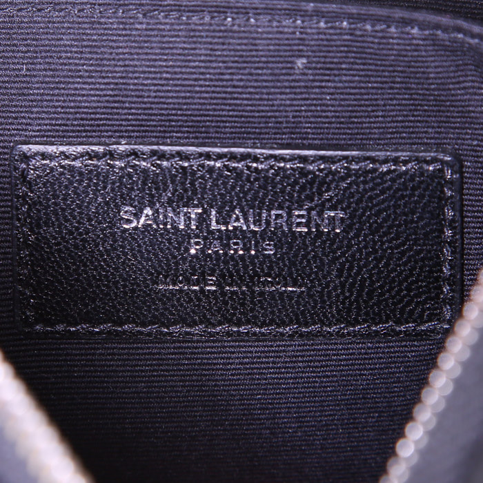 Saint Laurent College pouch in black chevron quilted leather - Detail D3