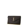 Saint Laurent Wallet on Chain shoulder bag in black quilted grained leather - 00pp thumbnail