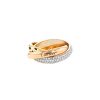 Cartier Trinity ring in 3 golds,  diamonds and enamel - 00pp thumbnail