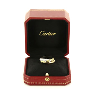 Cartier Trinity ring in 3 golds,  diamonds and enamel - Detail D2