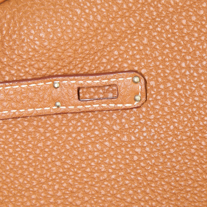 Borsa Hermes Birkin 25 cm in pelle togo gold - Detail D5