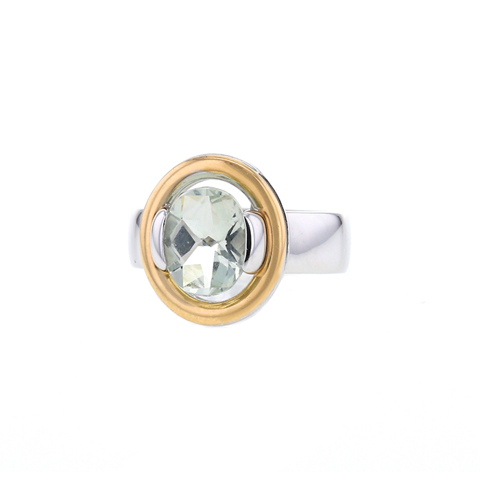 Poiray Ma Préférence ring in white gold,  yellow gold and colored stones - Detail D2