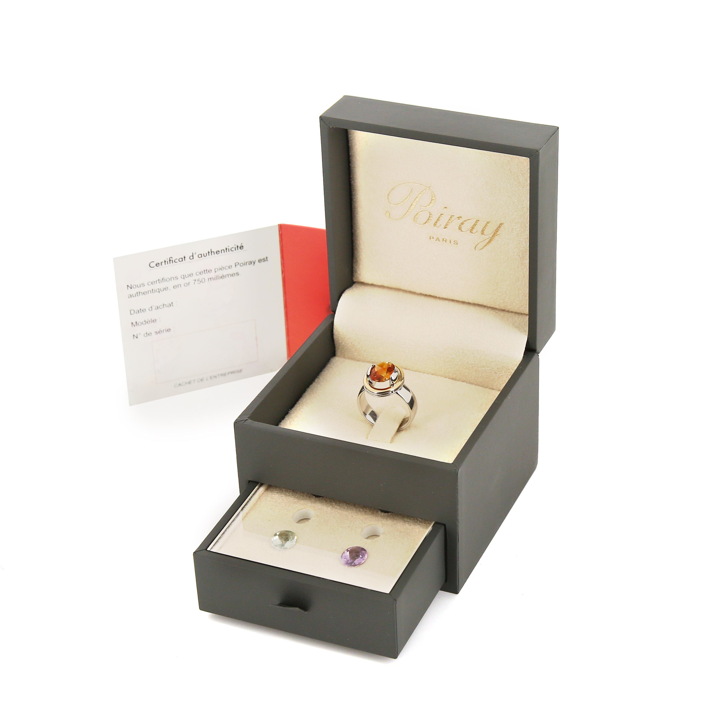 Anello Poiray Ma Préférence in oro bianco,  oro giallo e pietre colorate - Detail D4