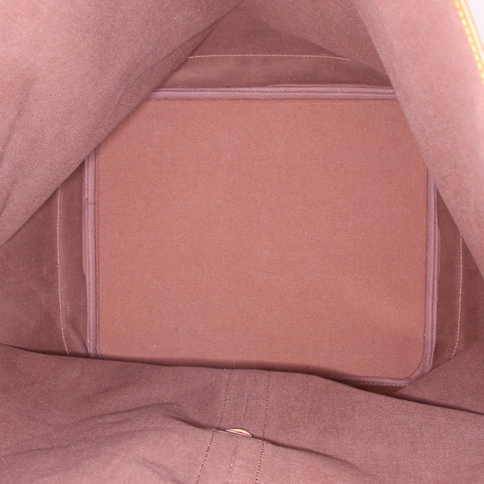 Borsa da viaggio Louis Vuitton Marin - Travel Bag in tela monogram marrone e pelle naturale - Detail D2