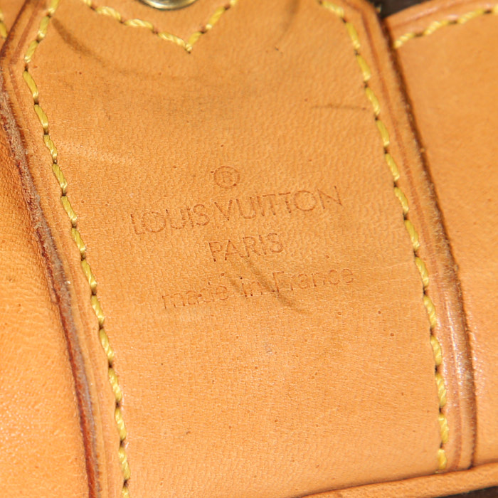 Borsa da viaggio Louis Vuitton Marin - Travel Bag in tela monogram marrone e pelle naturale - Detail D3