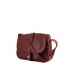Hermes Nouméa shoulder bag in burgundy grained leather - 00pp thumbnail