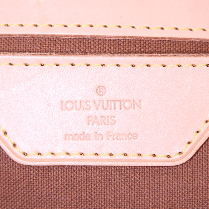 Louis Vuitton Carryall weekend bag in brown monogram canvas and natural leather - Detail D3