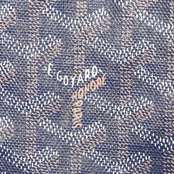 Bolso Cabás Goyard Saint-Louis modelo grande en lona monogram azul y cuero azul - Detail D3