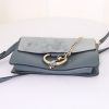 Chloé Faye small model shoulder bag in suede and grey blue leather - Detail D4 thumbnail