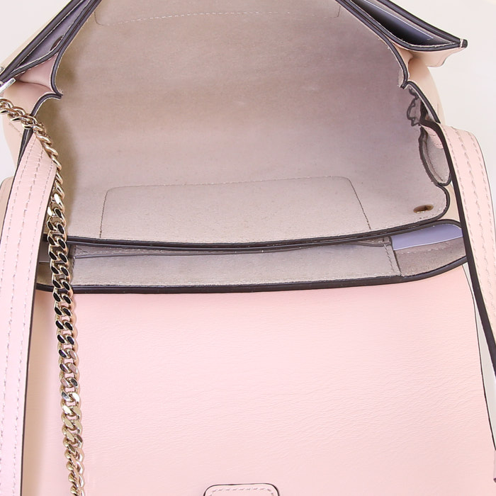 Borsa a tracolla Chloé Faye modello piccolo in camoscio e pelle beige - Detail D2