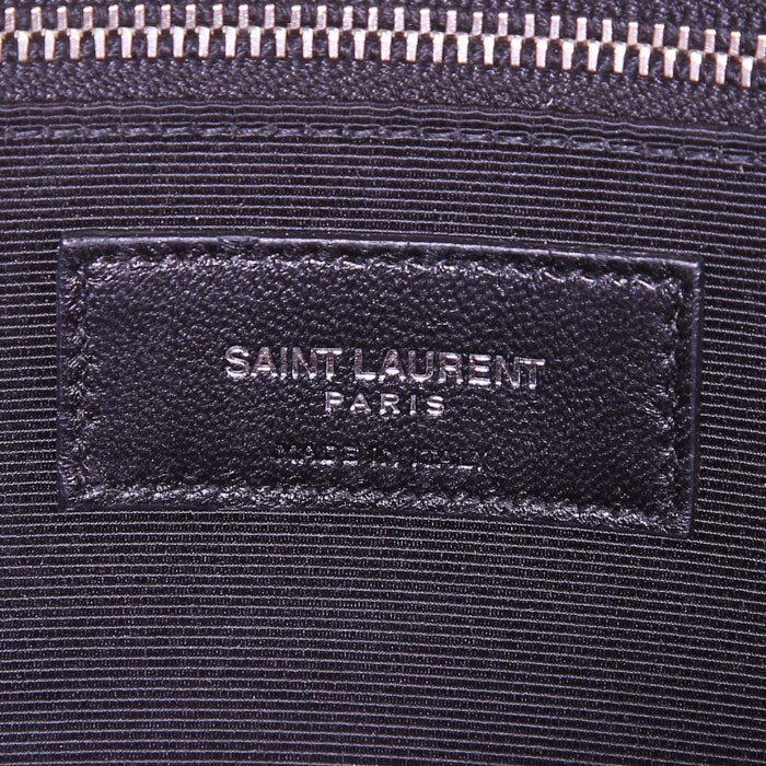 Bolso de mano Saint Laurent Sac de jour modelo pequeño en cuero granulado rosa pálido - Detail D4