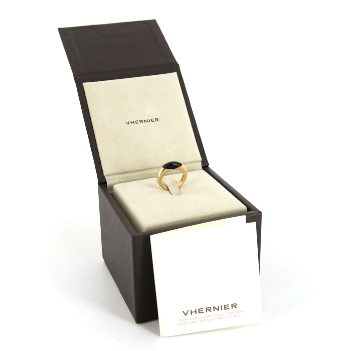 Bague Vhernier en or rose et jais - Detail D2