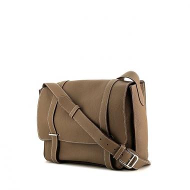Borsa a tracolla Hermès Steve in pelle togo etoupe
