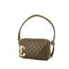Chanel Cambon pouch in khaki quilted leather - 00pp thumbnail