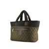 Shopping bag Chanel Coco Cocoon in tela trapuntata verde kaki e pelle verde kaki - 00pp thumbnail
