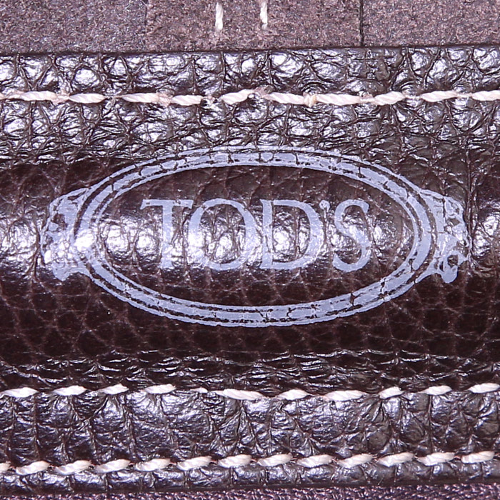 Tod's D-Bag shopping bag in brown grained leather - Detail D3