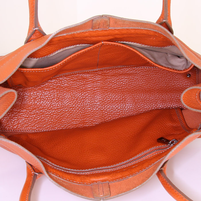 Bolso Cabás Tod's D-Bag en cuero esmaltado naranja - Detail D2