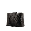Saint Laurent Loulou shopping bag in black quilted leather - 00pp thumbnail