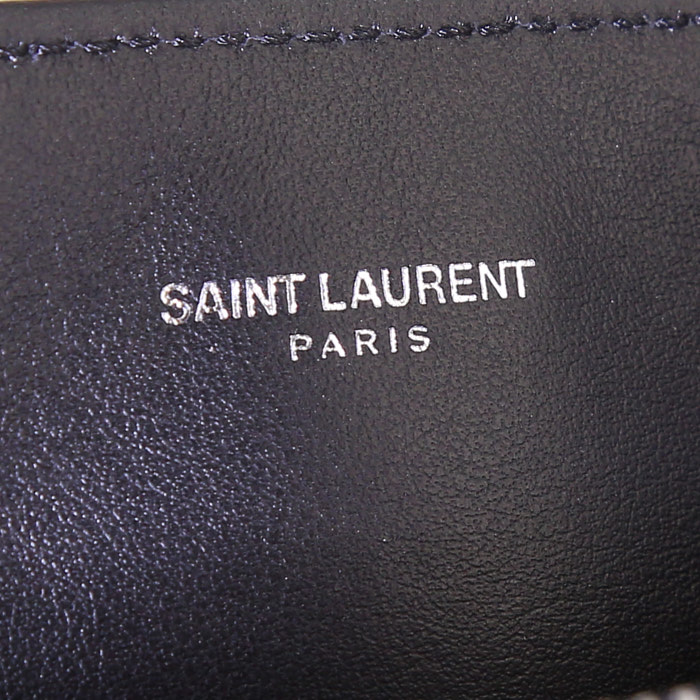 Saint Laurent Loulou shopping bag in black quilted leather - Detail D3
