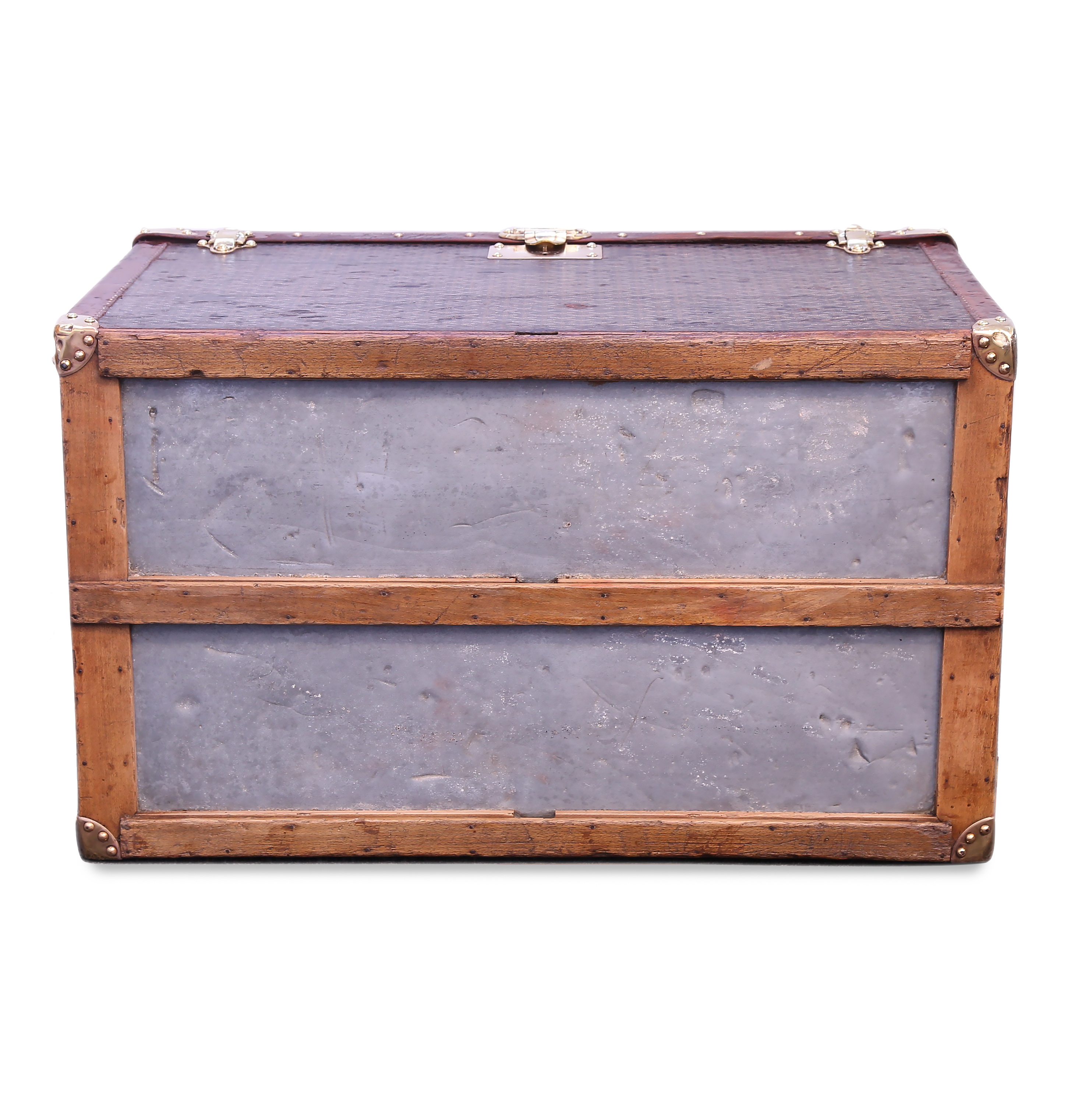 Baul Goyard en tela Goyardine y cuero natural - Detail D2