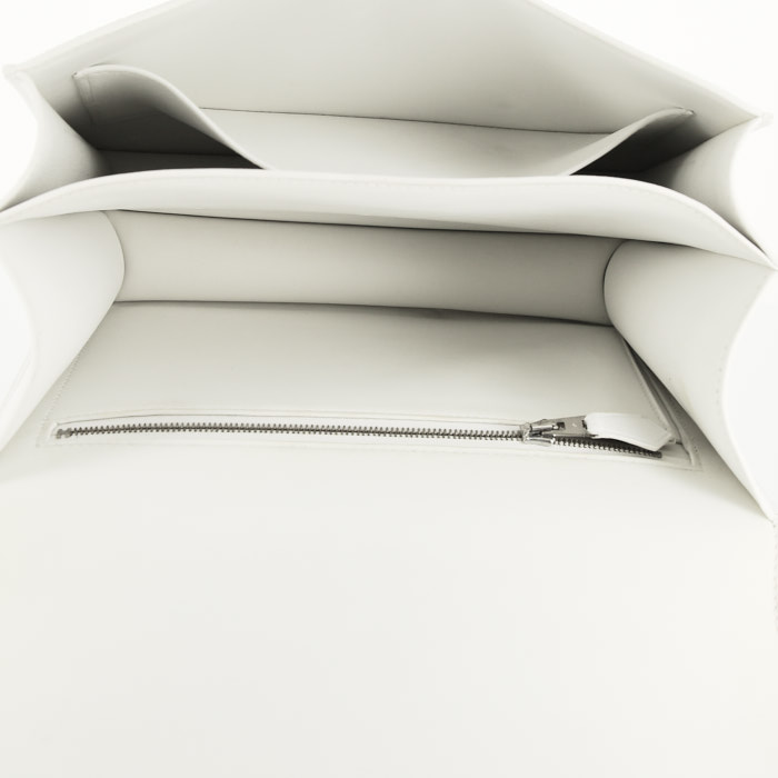 Bolso de mano Hermes Constance en cuero epsom blanco - Detail D3