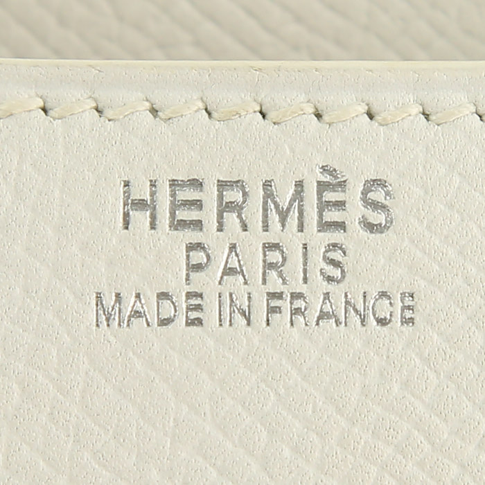 Borsa Hermes Constance in pelle Epsom bianca - Detail D4