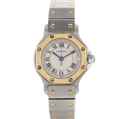 Cartier Santos Ronde watch in gold and stainless steel Circa  1990