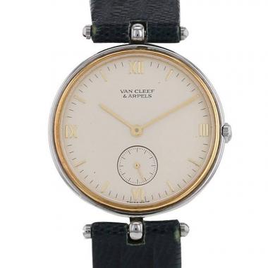 Orologio Van Cleef 
Arpels Pierre Arpels in acciaio e oro placcato Ref :  415 104 Circa  2000