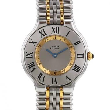 Montre Cartier Must 21 en acier et plaqué or Ref :  1330 - M21 Vers  1990