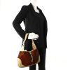 Bardot handbag in brown foal and beige leather - Detail D1 thumbnail