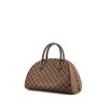 Bolso de mano Louis Vuitton Ribera en lona a cuadros revestida ébano y cuero marrón - 00pp thumbnail