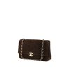 Chanel Vintage shoulder bag in brown quilted suede - 00pp thumbnail