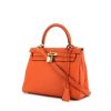 Hermes Kelly 25 cm handbag in orange togo leather - 00pp thumbnail