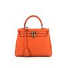 Hermes Kelly 25 cm handbag in orange togo leather - 360 thumbnail
