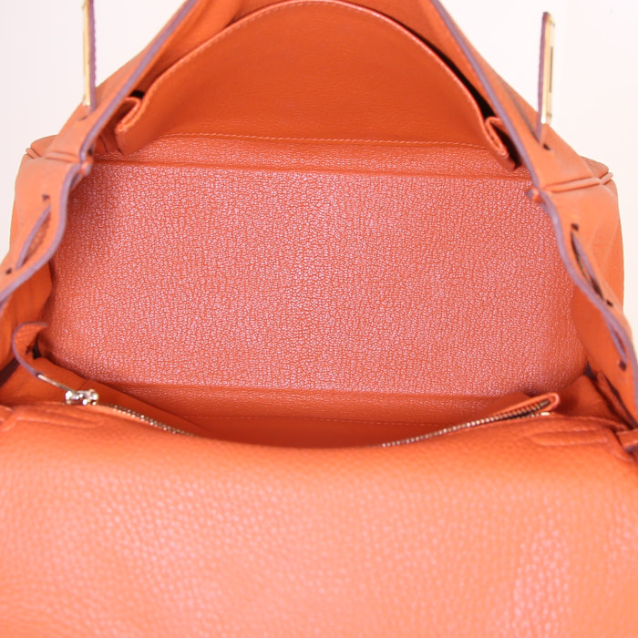 Borsa Hermes Kelly 25 cm in pelle togo arancione - Detail D3