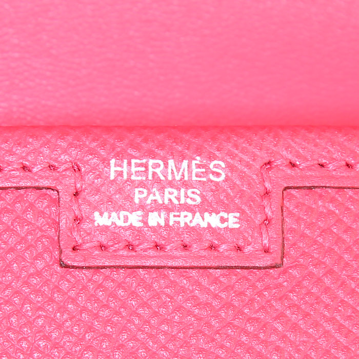 Pochette Hermes Jige in pelle Epsom rossa - Detail D3