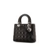 Bolso de mano Dior Lady Dior en cuero cannage negro - 00pp thumbnail