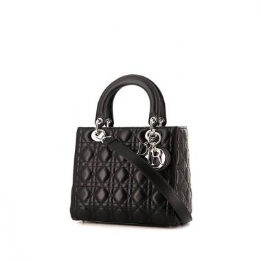 Borsa Dior Lady Dior in pelle cannage nera