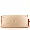 Hermes Victoria travel bag in red togo leather and beige canvas - Detail D4 thumbnail