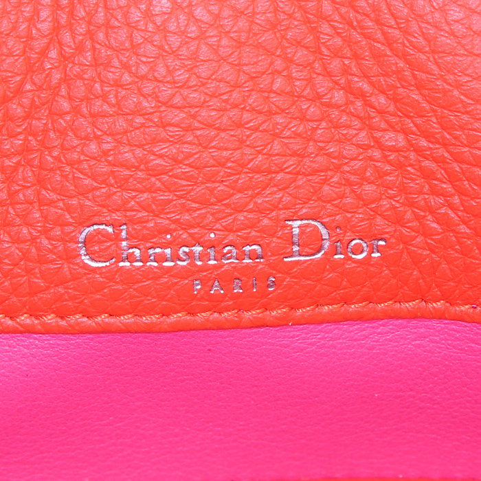 Dior Open Bar large model shopping bag in pink grained leather - Detail D3