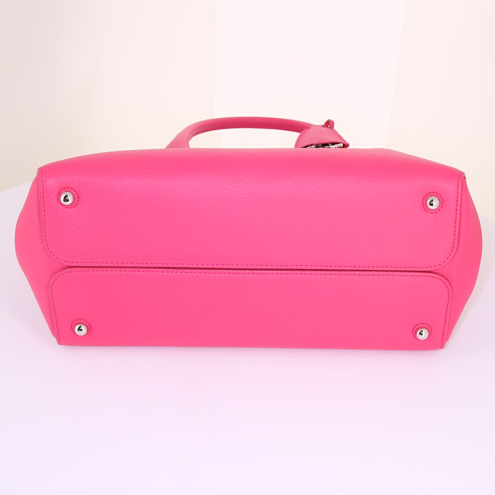 Dior Open Bar large model shopping bag in pink grained leather - Detail D4