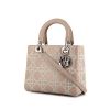 Dior Lady Dior medium model handbag in grey leather cannage - 00pp thumbnail