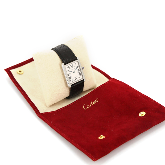 Montre Cartier Tank Solo en acier Ref : 2715 Ref : 2715 Vers 2010 - Detail D2