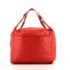 Bottega Veneta Brick handbag in red braided leather - 360 thumbnail