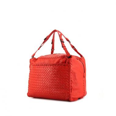 Bottega Veneta Brick handbag in red braided leather